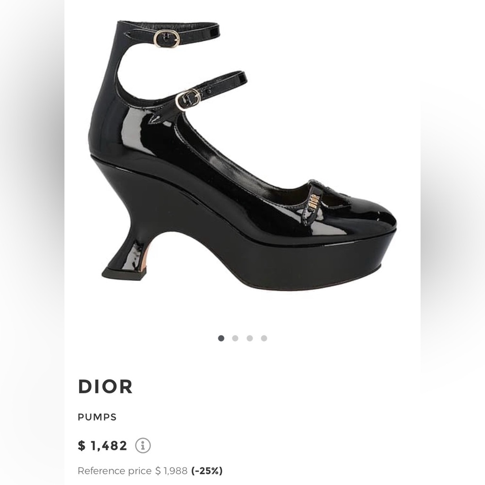 Dior Glossy Black Platform Heels